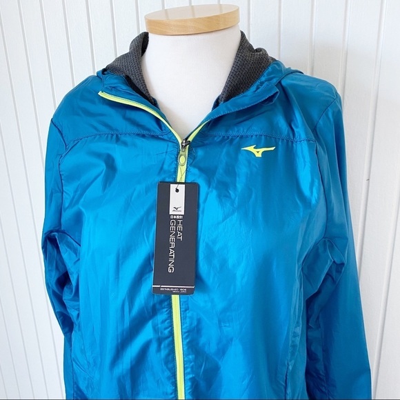 NWT Mizuno Blue Sapphire Heat Generating Hooded Jacket Coat Size XL - Picture 2 of 15